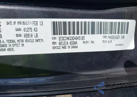 2013 Chrysler 300C Awd z USA, uszkodzony, nr VIN 2C3CCAKG3DH645185